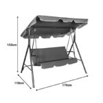 Κούνια κήπου Globo pakoworld μέταλλο πράσινο-ύφασμα σε λευκή-πράσινη απόχρωση 170x110x153εκ - Image 5