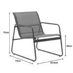 Σαλόνι εξωτερικού χώρου Veranda textilene-μέταλλο σε ανθρακί απόχρωση - Image 11