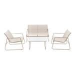 Σαλόνι εξωτερικού χώρου Veranda textilene-μέταλλο σε cappuccino απόχρωση - Image 2