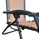 Πολυθρόνα relax πτυσσόμενη Mirka pakoworld μόκα textilene με μαύρο μέταλλο 65x165x110εκ - Image 5