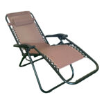 Πολυθρόνα relax πτυσσόμενη Mirka pakoworld textilene-μέταλλο σε καφέ-μαύρη απόχρωση 65x165x110εκ - Image 3