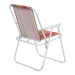 Καρεκλάκι παραλίας-camping Jette pakoworld ροζ ριγέ-λευκό μέταλλο 53x56x73εκ - Image 2