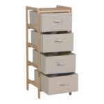 Συρταριέρα Wolen pakoworld ξύλο ελάτου-ύφασμα σε φυσική-μπεζ απόχρωση 34.5x36.5x86εκ - Image 2