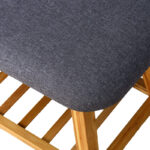 Παπουτσοθήκη-Σκαμπό Zerma pakoworld 4 ζευγών μπαμπού-ύφασμα σε φυσική-γκρι απόχρωση 100x30.5x44εκ - Image 4