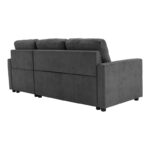 Γωνιακός αναστρέψιμος καναπές κρεβάτι Napora pakoworld με αποθηκευτικό χώρο ανθρακί ύφασμα 214x83/138x90εκ - Image 7