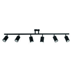 InLight Επιτοίχιο σποτ από μέταλλο σε μαύρη απόχρωση 6XGU10 D:110cm (9081-6)