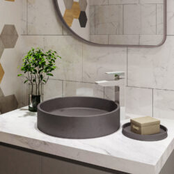 Νιπτήρας επικαθήμενος με βαλβίδα ELPIS Cement CS-0003 KARAG Ø42