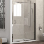 Καμπίνα από τοίχο σε τοίχο με διάφανο κρύσταλλο FLORA 500 Cromo KARAG 150x190cm