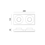 ΣΤΡΟΓΓΥΛΟ ΔΙΠΛΟ ΓΥΨΙΝΟ TRIMLESS ΣΠΟΤ 260*130*45 REMY 2*GU10 - Image 3