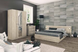 Σετ Κρεβατοκάμαρας 6 τεμαχίων με ΔΩΡΟ στρώμα 160/200 και μηχανισμό ανύψωσης