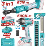 TOTAL ΕΠΑΓΓ ΣΕΤ ΜΠΟΥΛΟΝΟΚΛΕΙΔΟ + ΚΑΣΤΑΝΙΑ + ΛΑΜΠΑ ΣΥΝΕΡΓ. ΜΠΑΤ. Li-ion 20V/4Ah/2 ΜΠΑΤ (TOSLI250981E)
