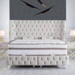 Κρεβάτι υφασμάτινο διπλό Δώρο Στρώμα και Μαξιλάρια Fedora