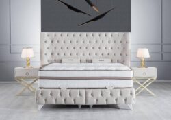 Κρεβάτι υφασμάτινο διπλό Δώρο Στρώμα και Μαξιλάρια Fedora