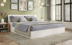 Κρεβάτι ξύλινο υπέρδιπλο High Λευκό