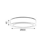 Υ/Κ ROUND W CEIL. LED SLIM PANEL 50W 3000K 4000Lm 230V Φ600x40mm - Image 3