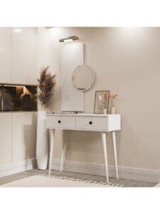 Τουαλέτα με καθρέφτη και ξύλινα πόδια