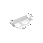 Inlight Χωνευτό τετράγωνο σποτ από γύψο 2XGU10 D:15cm (Χ0012-WH) - Image 2