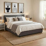 Κρεβάτι Molito pakoworld ύφασμα σε ανθρακί απόχρωση με αποθηκευτικό χώρο160x200εκ - Image 2