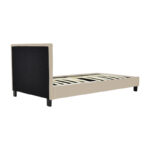 Κρεβάτι Nevil pakoworld ύφασμα εκρού με ξύλινο μαύρο πόδι 90x190εκ - Image 2