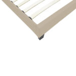 Κρεβάτι Nevil pakoworld ύφασμα εκρού με ξύλινο μαύρο πόδι 90x190εκ - Image 4