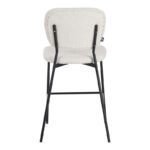 Σκαμπό μπαρ Cathair pakoworld μπουκλέ ύφασμα σε μπεζ απόχρωση με μαύρα μεταλλικά πόδια 48x54x100εκ - Image 6