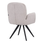 Πολυθρόνα περιστρεφόμενη Novo pakoworld ύφασμα λευκό μπουκλε-πόδια μαύρο μεταλλικό 65.5x60x90εκ - Image 2