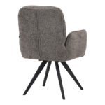 Πολυθρόνα περιστρεφόμενη Novo pakoworld ύφασμα γκρι μπουκλέ-πόδια μαύρο μεταλλικό 65.5x60x90εκ - Image 2