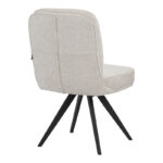 Καρέκλα περιστρεφόμενη Novo pakoworld ύφασμα λευκό μπουκλε-πόδια μαύρο μεταλλικό 65.5x50x90εκ - Image 2