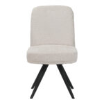 Καρέκλα περιστρεφόμενη Novo pakoworld ύφασμα λευκό μπουκλε-πόδια μαύρο μεταλλικό 65.5x50x90εκ - Image 4