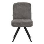 Καρέκλα περιστρεφόμενη Novo pakoworld ύφασμα γκρι μπουκλέ-πόδια μαύρο μεταλλικό 65.5x50x90εκ - Image 4