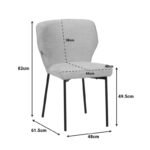 Καρέκλα Mavier pakoworld ανθρακί ύφασμα με πόδια μαύρο μεταλλικό 48x61.5x82εκ - Image 6