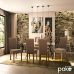 Καρέκλα Ditta pakoworld PU ανοικτό καφέ-πόδι μασίφ ξύλο καρυδί - Image 2