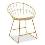 Καρέκλα Seth pakoworld μέταλλο χρυσό-μαξιλάρι PVC λευκό