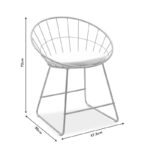 Καρέκλα Seth pakoworld μέταλλο χρυσό-μαξιλάρι PVC λευκό - Image 8