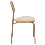 Καρέκλα James pakoworld στοιβαζόμενη pe rattan ύφασμα μπεζ-μέταλλο φυσικό - Image 3