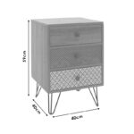 Κομοδίνο Boho pakoworld με 3 συρτάρια καρυδί με μεταλλικά πόδια 40x40x59εκ - Image 9