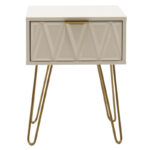 Κομοδίνο Isla pakoworld χρώμα λευκό painting-χρυσό 42x35x55εκ - Image 4