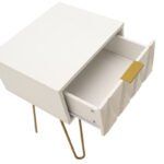 Κομοδίνο Isla pakoworld χρώμα λευκό painting-χρυσό 42x35x55εκ - Image 5