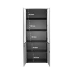 Ντουλάπα γραφείου με γυάλινες πόρτες Lotus pakoworld χρώμα φυσικό - ανθρακί 80x40x200εκ - Image 7