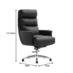 Καρέκλα γραφείου διευθυντή Nagal pakoworld PU σε μαύρη απόχρωση 71x73x117-123εκ - Image 8