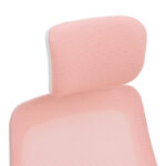 Καρέκλα γραφείου Peja pakoworld mesh ύφασμα ροζ-σκελετός λευκό 58x60x107-117εκ - Image 6