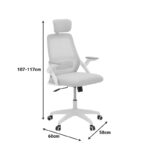 Καρέκλα γραφείου Peja pakoworld mesh ύφασμα ροζ-σκελετός λευκό 58x60x107-117εκ - Image 9