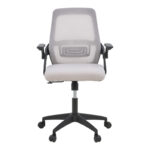 Καρέκλα γραφείου Reji pakoworld mesh ύφασμα γκρι-μπεζ με μαύρο σκελετό 58x60x89-99εκ - Image 4