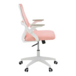 Καρέκλα γραφείου Reji pakoworld mesh ύφασμα ροζ-σκελετός λευκό 58x60x89-99εκ - Image 3