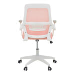 Καρέκλα γραφείου Reji pakoworld mesh ύφασμα ροζ-σκελετός λευκό 58x60x89-99εκ - Image 5