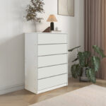 Συρταριέρα Kuanger pakoworld mdf σε λευκή απόχρωση 80x40x109εκ - Image 2