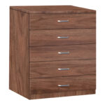 Συρταριερα Gioko pakoworld με 5 συρτάρια σε καρυδι απόχρωση 80x40x100εκ