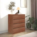 Συρταριέρα Kuanger pakoworld mdf σε καρυδί απόχρωση 80x40x80εκ - Image 2