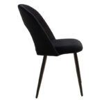 Καρέκλα Jonah pakoworld βελούδο μαύρο-μαύρο πόδι - Image 3