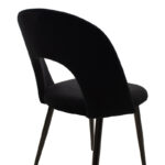 Καρέκλα Jonah pakoworld βελούδο μαύρο-μαύρο πόδι - Image 6